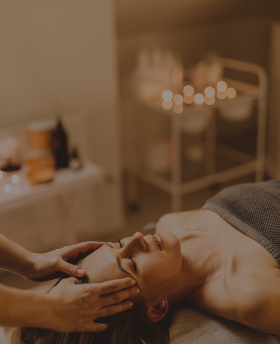 Relaxing spa treatment room
